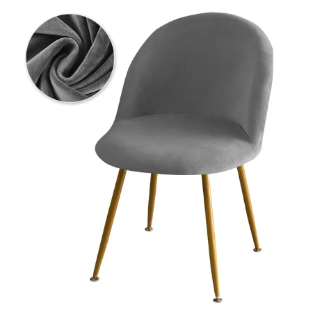 Housse chaise Scandinave <br> Maury Velours Gris