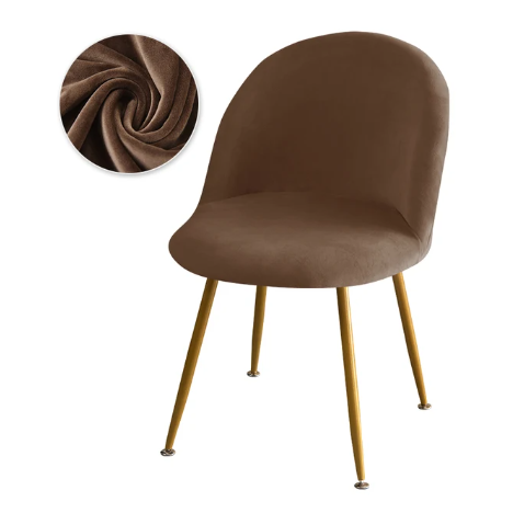 Housse chaise Scandinave <br> Maury Velours Marron