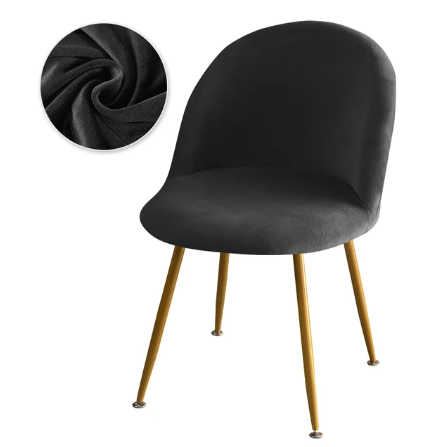 Housse chaise Scandinave <br> Maury Velours Noir