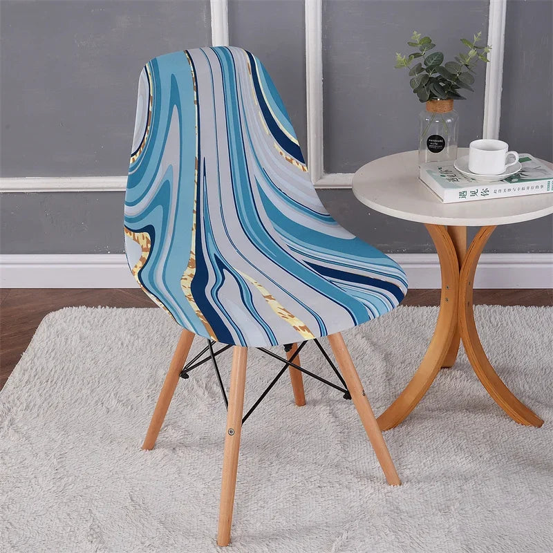 Housse chaise Scandinave <br> Moderne Bleue