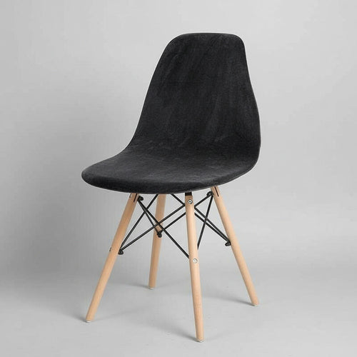 Housse Chaise Scandinave en Velours - Noir - Décoration et Rénovation