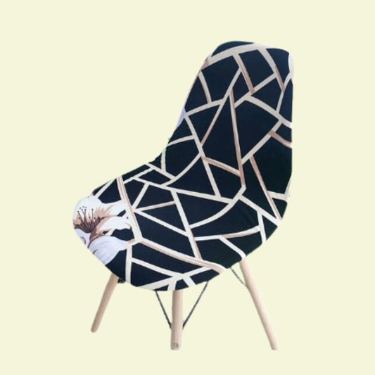 Housse chaise Scandinave <br> Géométrique Bleu Marine