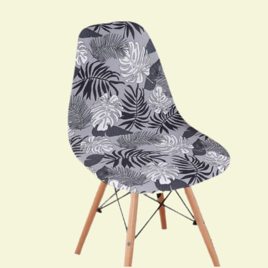 Housse chaise Scandinave <br> Tropicale Grise