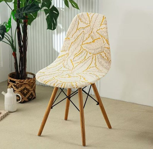 Housse chaise Scandinave <br> Végétale Jaune
