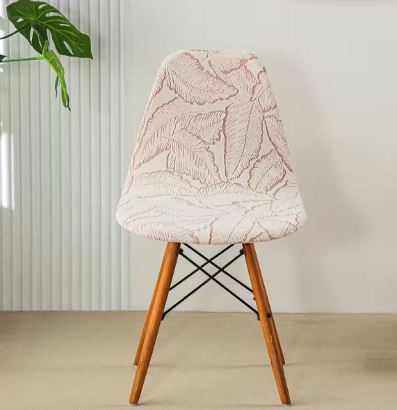 Housse chaise Scandinave <br> Végétale Rose