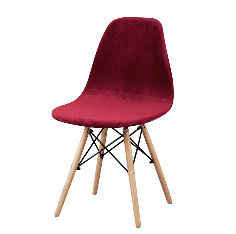 Housse de Chaise Scandinave Velours - Rouge - Décoration et Rénovation