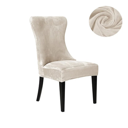 Housse chaise Scandinave <br> Velours Beige Taupe