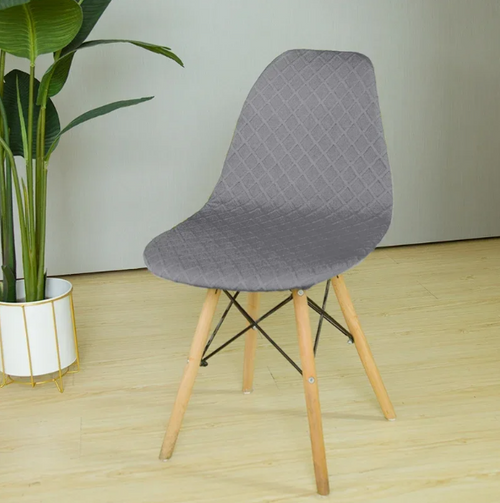 Housse chaise Scandinave <br> Jacquard Gris Clair