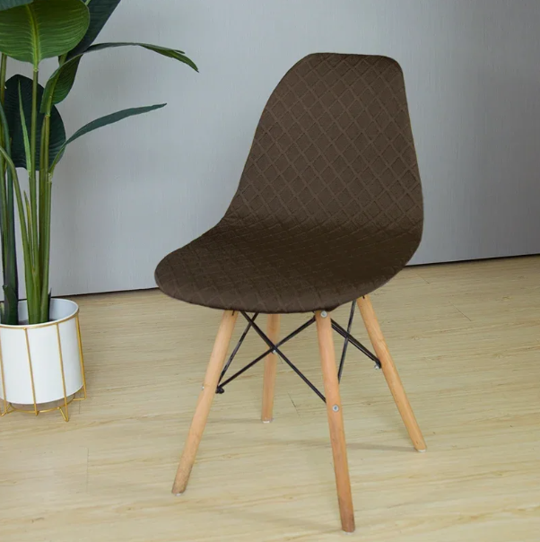 Housse chaise Scandinave <br> Jacquard Marron