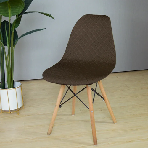 Housse chaise Scandinave <br> Jacquard Marron