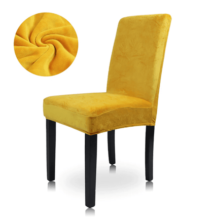 Housse de chaise <br> Velours Jaune