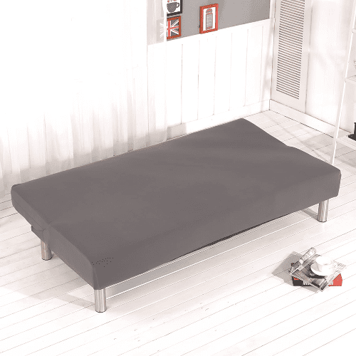 Housse de Canapé Clic Clac Extensible Gris Uni - Housse Clic Clac Gris en Tissu Élastique
