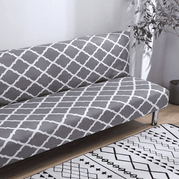 Housse de Clic Clac à Motif Géométrique Gris - Extensible, Ajustée & Moderne