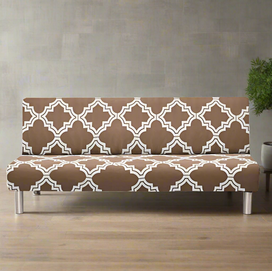 Housse de Canapé Clic Clac - Motif Géométrique Marron