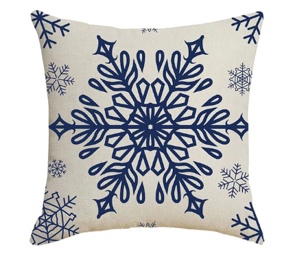 Housse de coussin 45x45 <br> Flocon de Neige Blanc