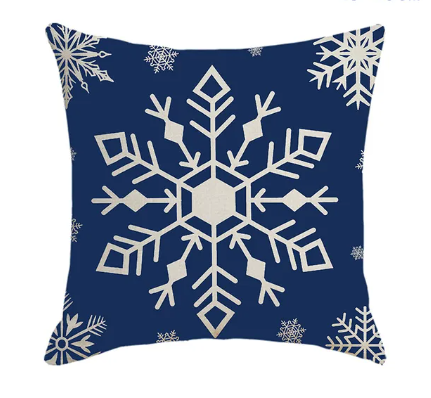 Housse de coussin 45x45 <br> Flocon de Neige Bleu