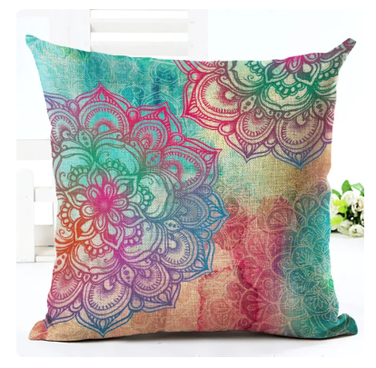 Housse de coussin 40x40 <br> Mandala Multicolore