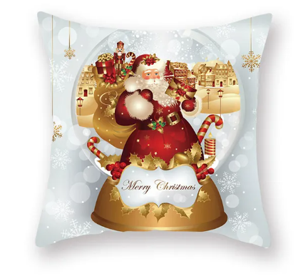 Housse de coussin 45x45 <br> Merry Christmas Blanc