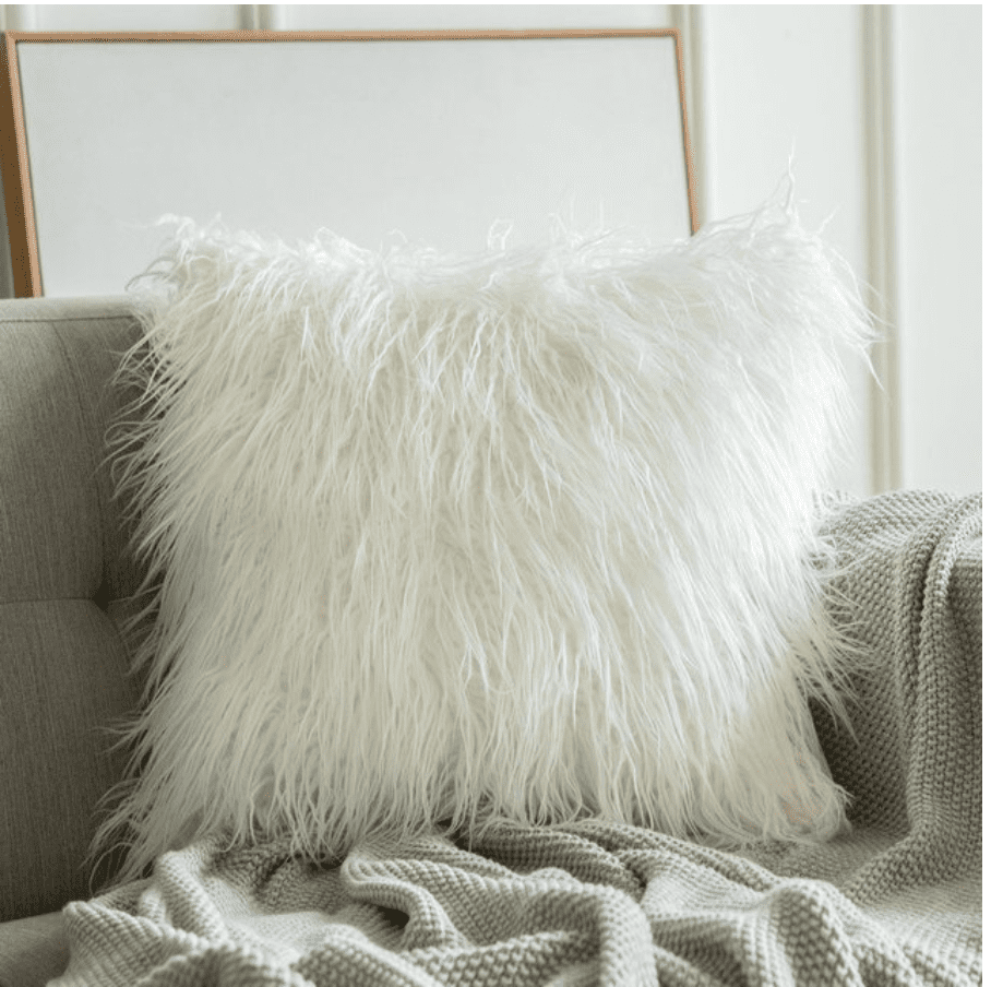 Housse de coussin 45x45 <br> Polaire Blanc