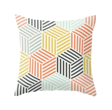 Housse de coussin 45x45 <br> Rayée Colorée