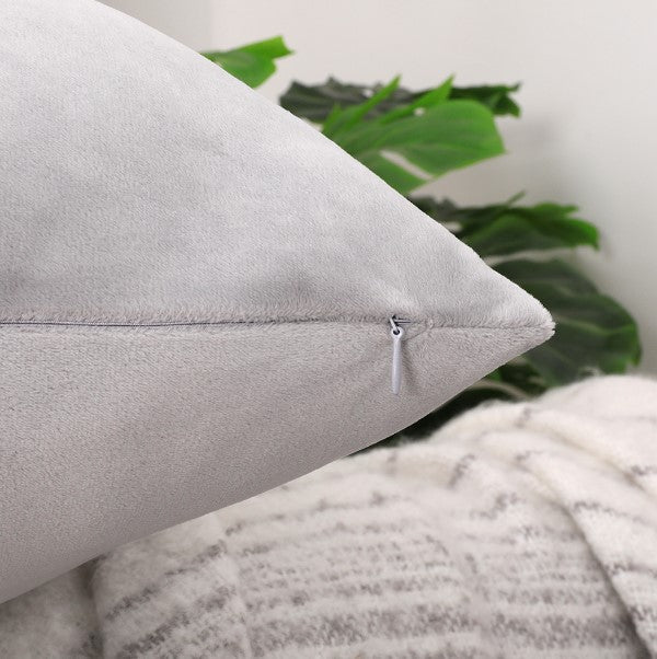 Housse de coussin 60x60 <br> Velours Gris clair