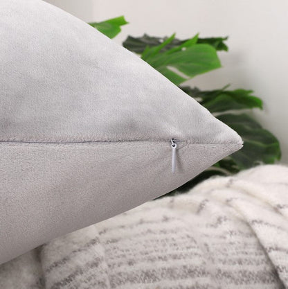 Housse de coussin 60x60 <br> Velours Gris clair