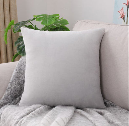 Housse de coussin 60x60 <br> Velours Gris clair