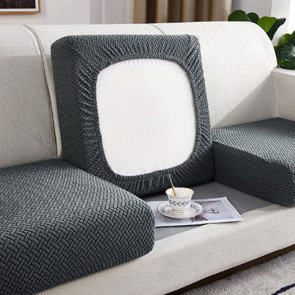 Housse de Coussin Canapé <br> Extensible Gris