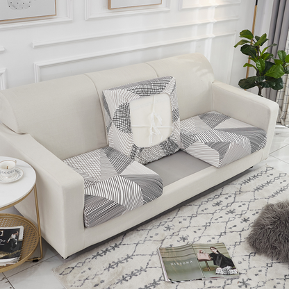 Housse de Coussin Canapé <br> Géométrique Gris