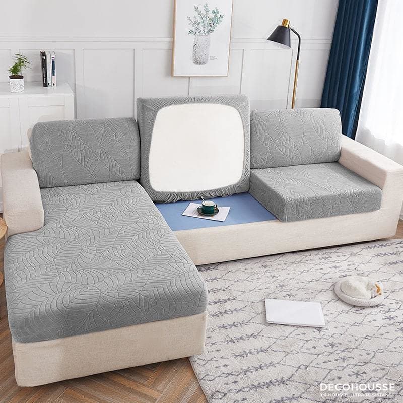 Housse Coussin Canapé Résistant aux éclaboussures Gris Clair