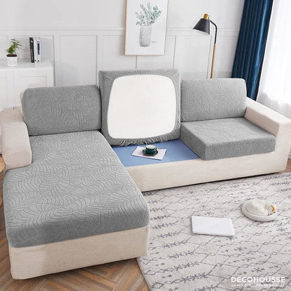 Housse Coussin Canapé Résistant aux éclaboussures Gris Clair