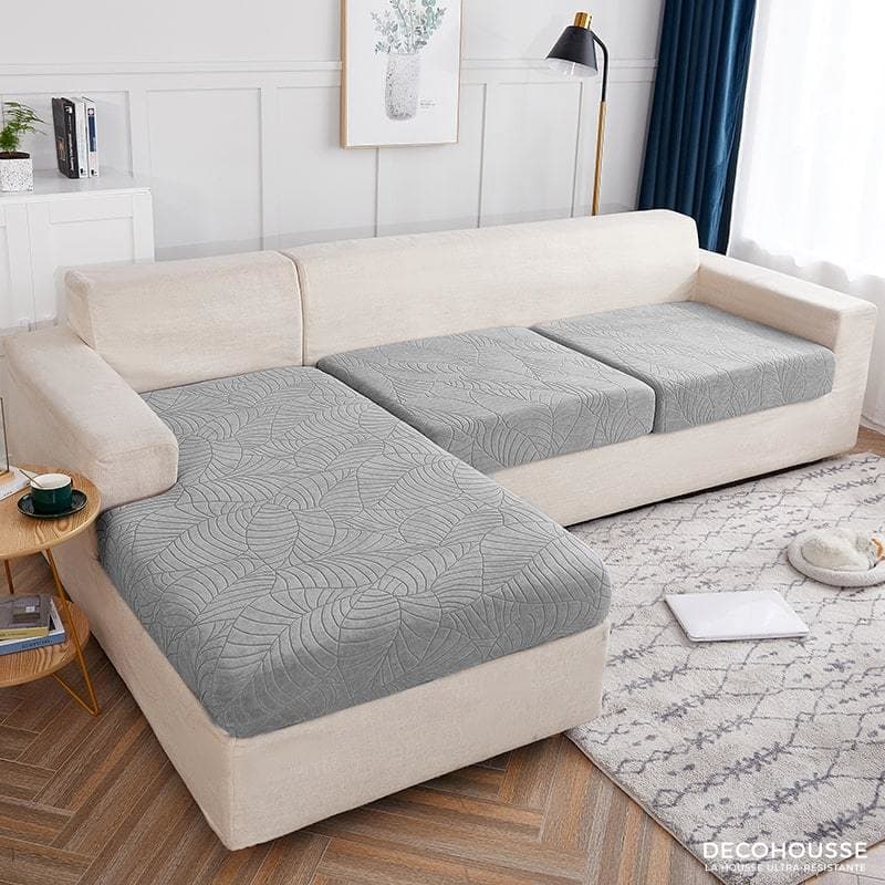 Housse Coussin Canapé Résistant aux éclaboussures Gris Clair