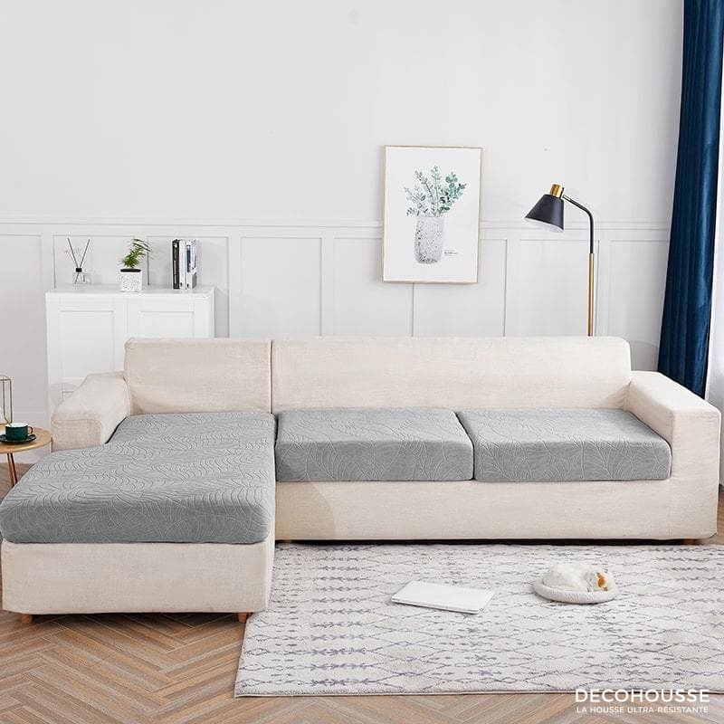 Housse Coussin Canapé Résistant aux éclaboussures Gris Clair