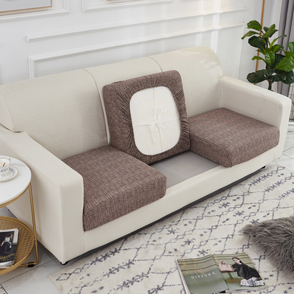 Housse de Coussin Canapé <br> Imprimé Marron Clair