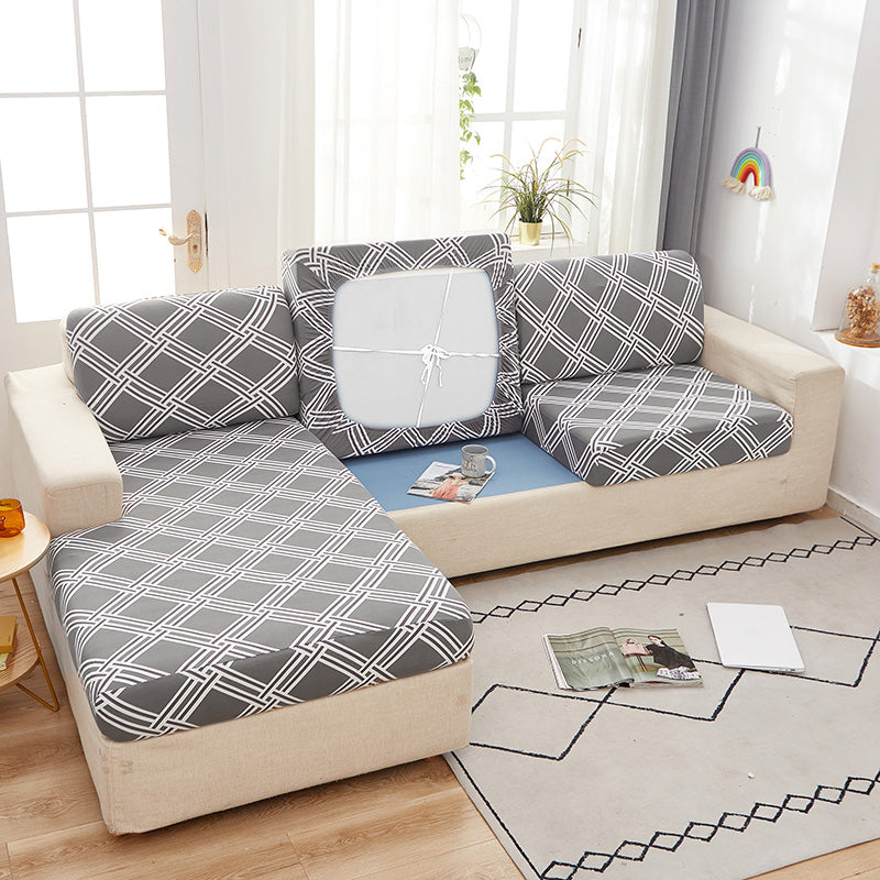 Housse de Coussin de Canapé <br> Géométrique Gris et Blanc