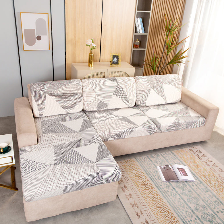 Housse de Coussin de Canapé <br> Géométrique Gris