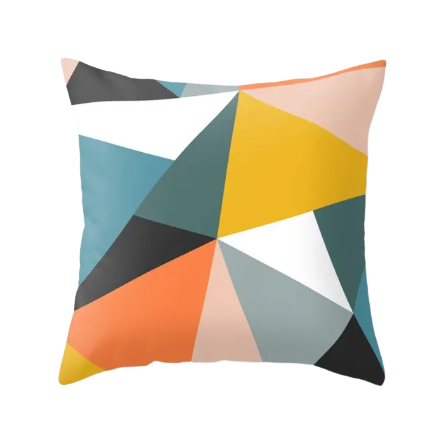 Housse de coussin Géométrique <br> Orange et Jaune