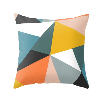 Housse de coussin Géométrique <br> Orange et Jaune