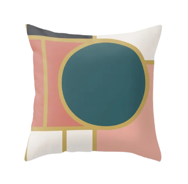 Housse de coussin Géométrique <br> Rose et Bleu