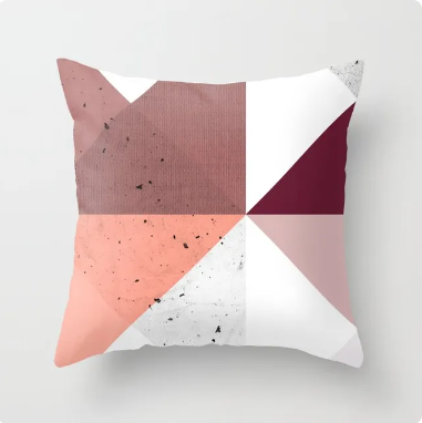Housse de coussin Géométrique <br> Rose et Grenat