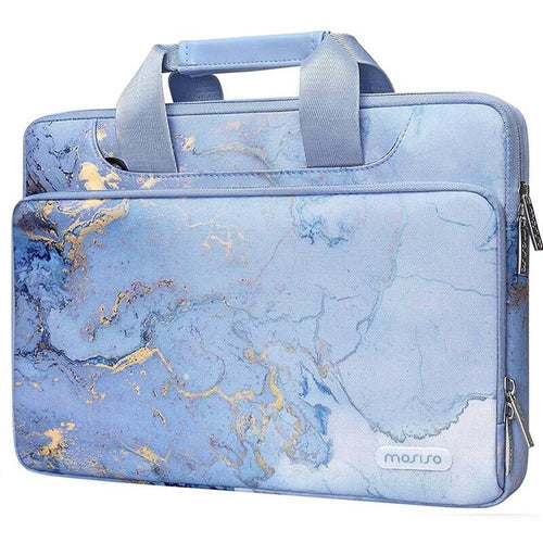 Housse ordinateur <br> Marbrée Bleue