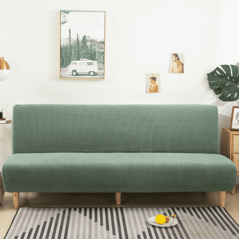 Housse clic clac en tissu polaire sans accoudoir - Housse bz couleur unie pour salon