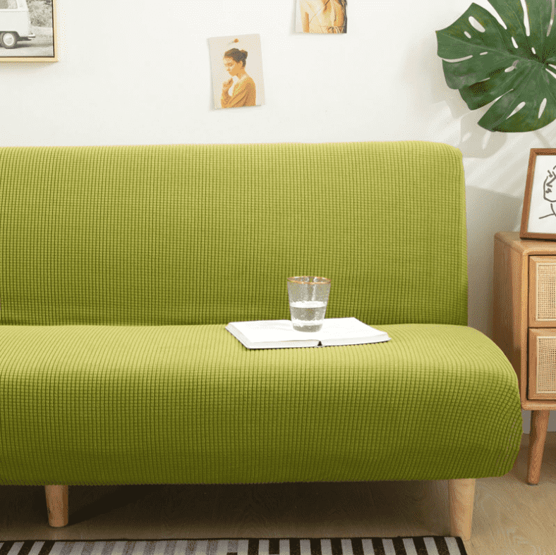 Housse pour clic clac motif jacquard vert - Housse pour canapé clic clac
