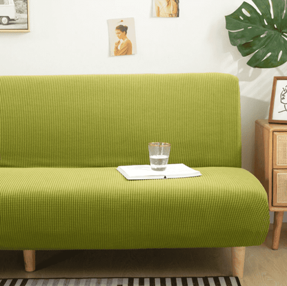 Housse pour clic clac motif jacquard vert - Housse pour canapé clic clac