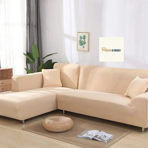 Housse de Canapé d'Angle Beige