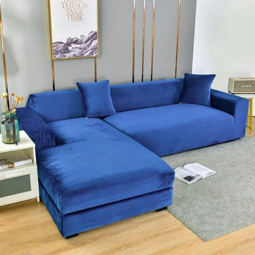 Housse de Canapé d'Angle - Bleu Roi