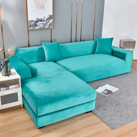 Housse de Canapé d'Angle - Bleu Turquoise