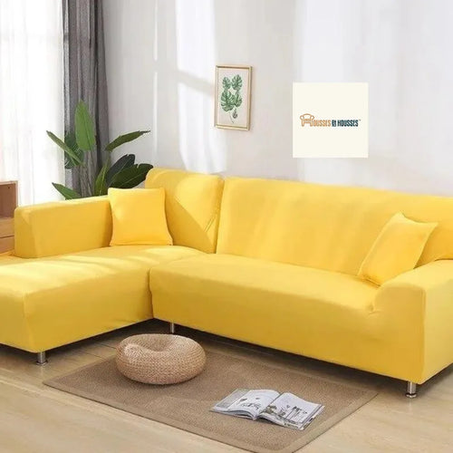 Housse de Canapé d'Angle Jaune