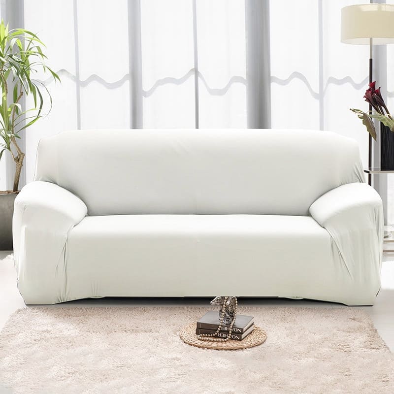 Housse de Canapé Extensible <br> Blanche