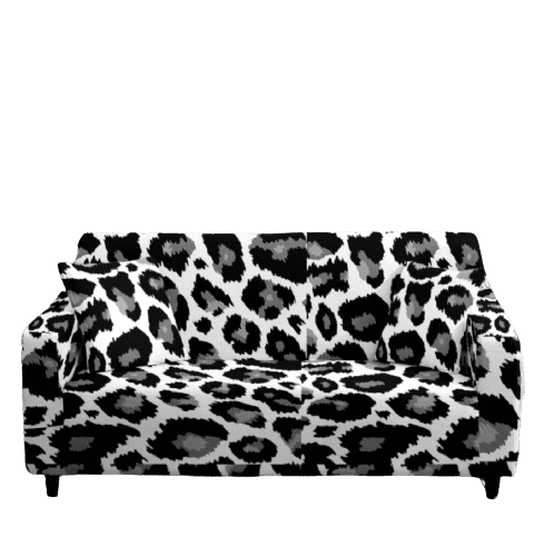 Housse de Canapé Extensible <br> Léopard Blanc